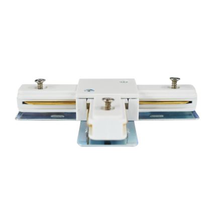 Connecteur pour luminaires dans le système de rail monophase type T blanc