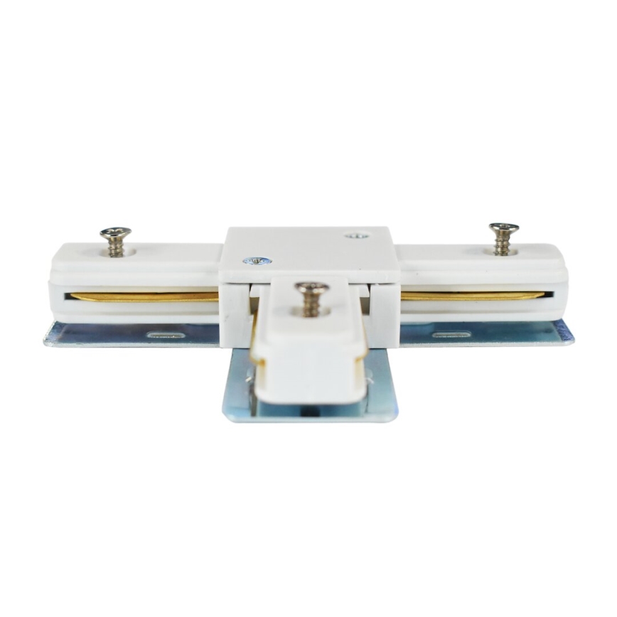 Connecteur pour luminaires dans le système de rail monophase type T blanc