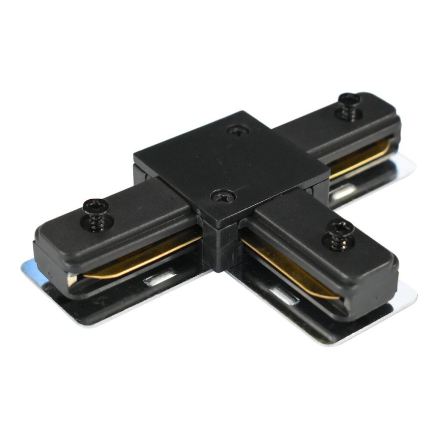 Connecteur pour luminaires dans le système de rail monophase type T noir