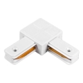 Connecteur pour luminaires pour système sur rail monophasé, type L, blanc