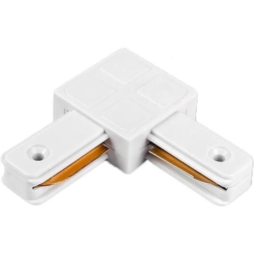 Connecteur pour luminaires pour système sur rail monophasé, type L, blanc