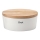 Continenta C3930 - Boîte à pain avec couvercle 30x23 cm blanc/bois d'hévéa