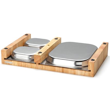 Continenta C4028 - SET 1x Planche à découper de cuisine 50x32,5 cm + x3 plateau caoutchouc