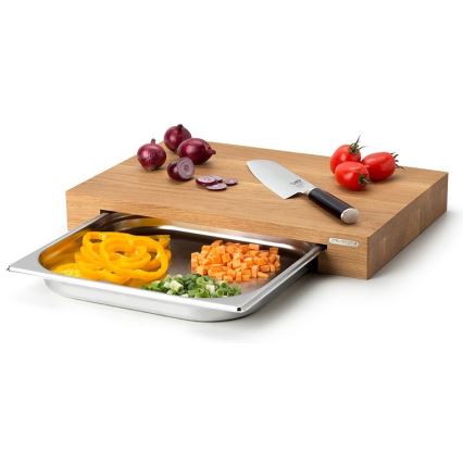 Continenta C4110 - Planche à découper de cuisine avec plateau 39x27 cm chêne