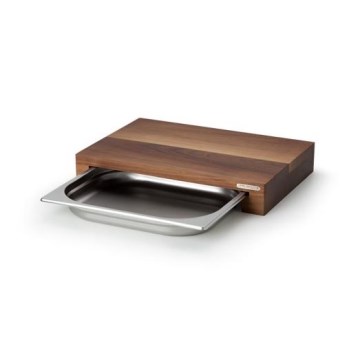 Continenta C4210 - Planche à découper de cuisine avec plateau 39x27 cm noyer