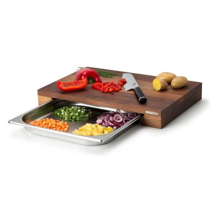 Continenta C4211 - Planche à découper de cuisine avec plateau 48x32,5 cm noyer