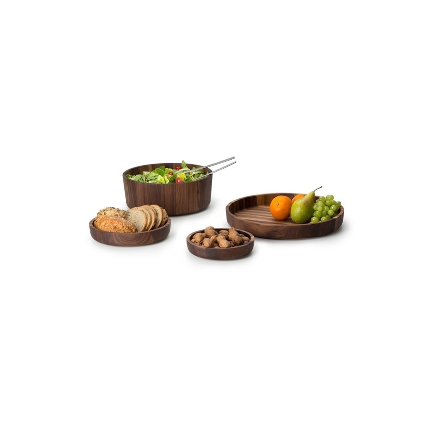 Continenta C4233 - Bol en bois 20x4,3 cm bois de noyer