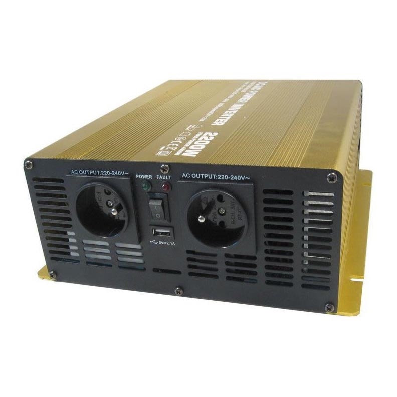 Convertisseur de tension 2200W/12V/230V + USB