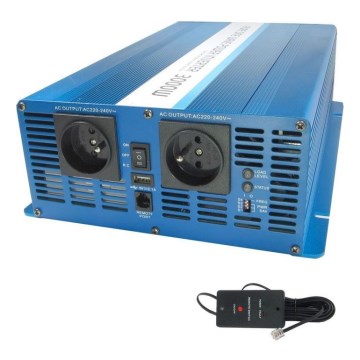 Convertisseur de tension 3000W/12V/230V + télécommande filaire