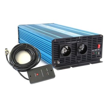 Convertisseur de tension 3000W/24V/230V + télécommande filaire