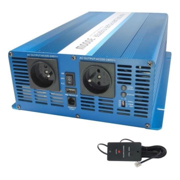 Convertisseur de tension 3000W/24V/230V + télécommande filaire