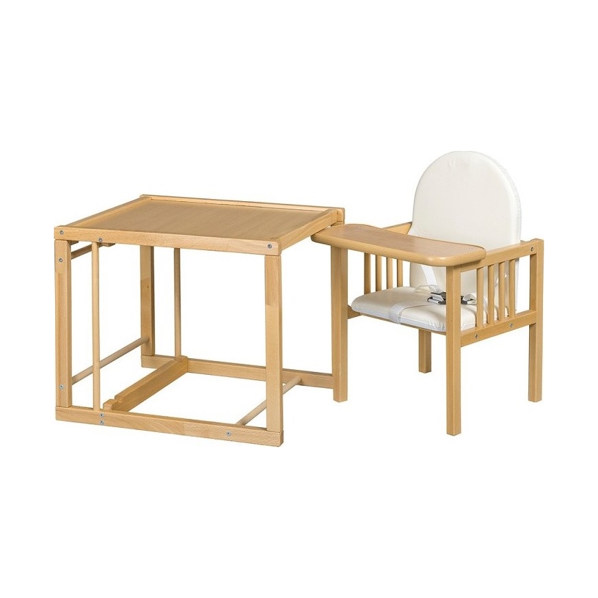 COSING - Chaise de repas 2-en-1 pour enfant Viktoria hêtre/crème