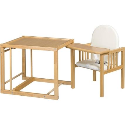 COSING - Chaise de repas 2-en-1 pour enfant Viktoria, hêtre/vert