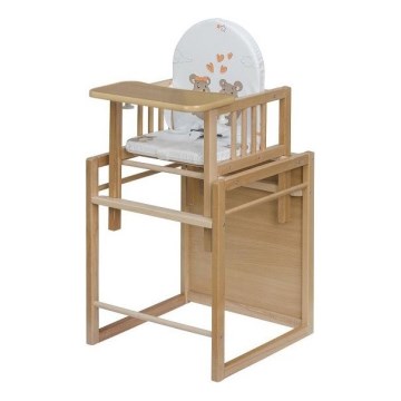 COSING - Chaise de repas pour enfant 2 en 1 Viktoria hêtre/blanc