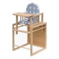 COSING - Chaise de repas pour enfant 2 en 1 Viktoria hêtre/gris