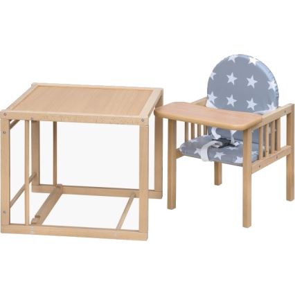 COSING - Chaise de repas pour enfant 2 en 1 Viktoria hêtre/gris