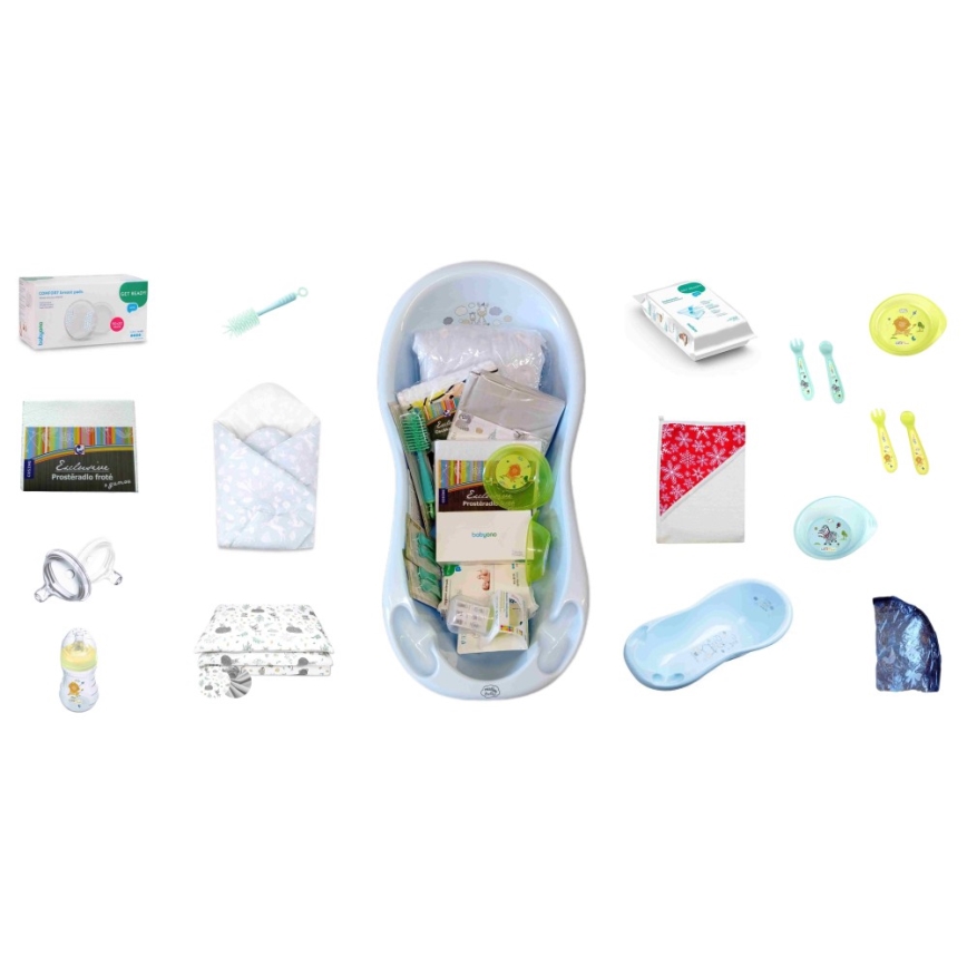 COSING - Kit de démarrage de 16 pièces pour nouveau-né, bleu