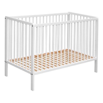COSING - Lit bébé 120x60 cm hêtre/blanc