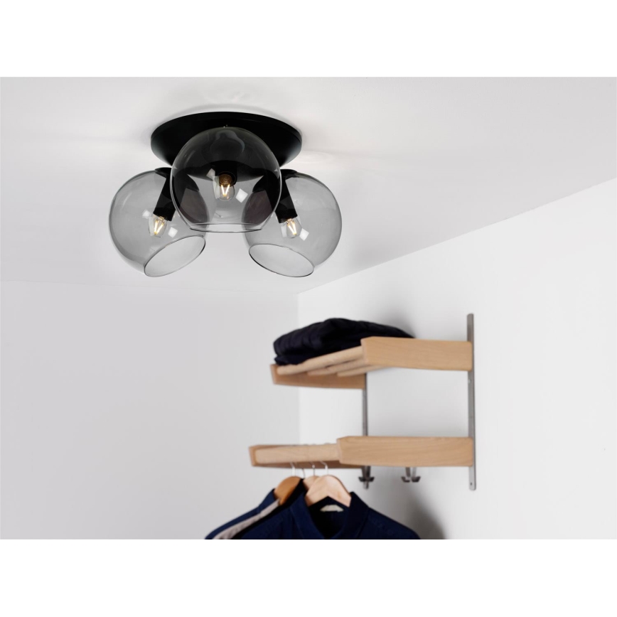 Cottex - Plafonnier CAPELLA 3xE14/40W/230V Ø 37 cm fumé/noir