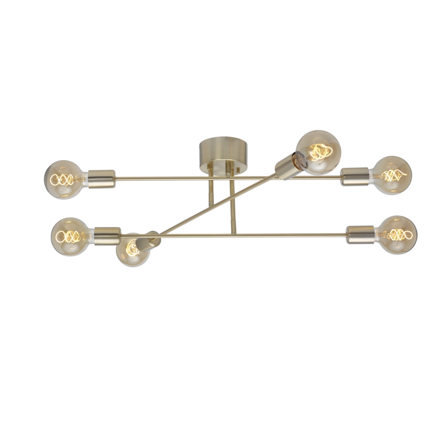 Cottex - Plafonnier BATON 6xE27/60W/230V laiton