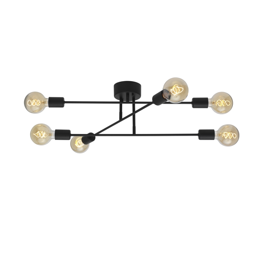 Cottex - Plafonnier monté en surface BATON 6xE27/60W/230V noir