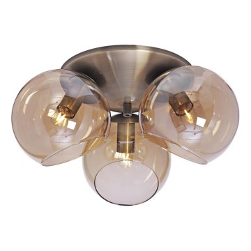 Cottex - Plafonnier CAPELLA 3xE14/40W/230V Ø 37 cm fumé/marron