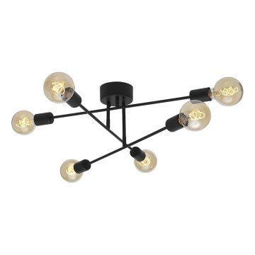 Cottex - Plafonnier monté en surface BATON 6xE27/60W/230V noir