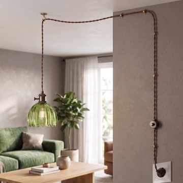 Cottex - Suspension sur câble avec fiche NORA 1xE14/5W/230V verte