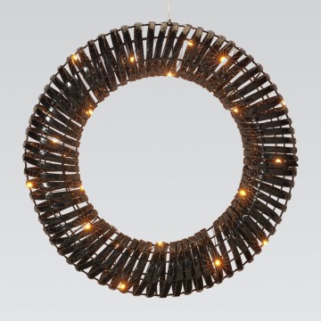 Couronne de Noël LED 30xLED/3xAA Ø 40 cm blanc chaud couronne/noire