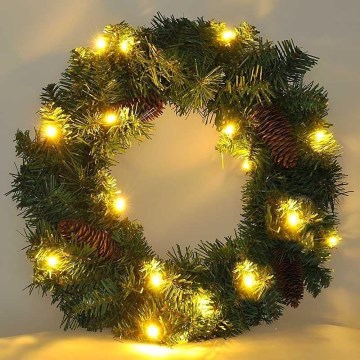 Couronne de Noël LED d'extérieur 15xLED/3xAA IP44
