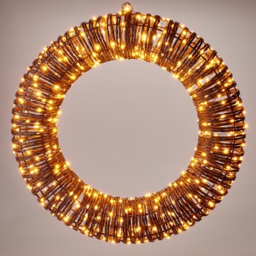 Couronne de Noël LED d'extérieur 500xLED/6W/230V Ø 50 cm IP44 blanc chaud, marron