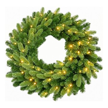 Couronne de Noël LED d'extérieur 50xLED/3xAA 8 fonctions Ø 60 cm blanc chaud