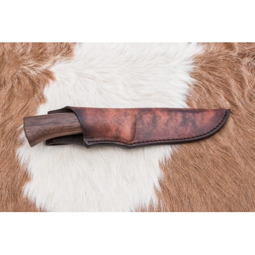 Couteau de chasse en acier de Damas 11,8 cm noyer/bois de cerf