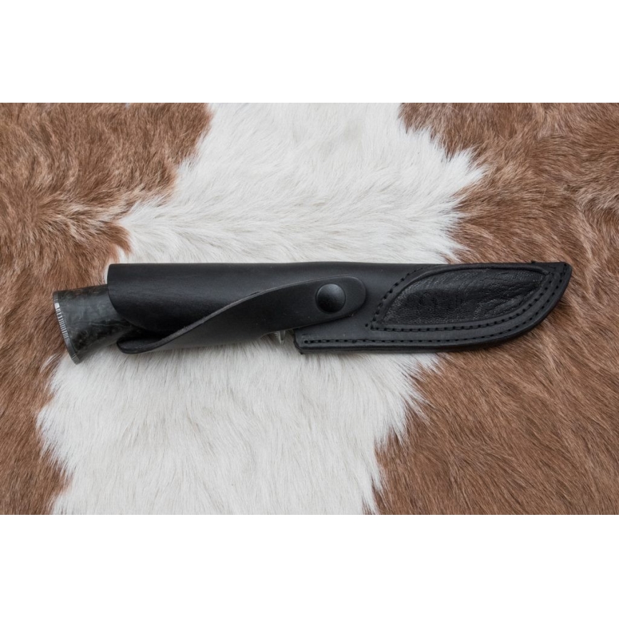 Couteau de chasse en acier de Damas 13,8 cm Bouleau/os de chameau