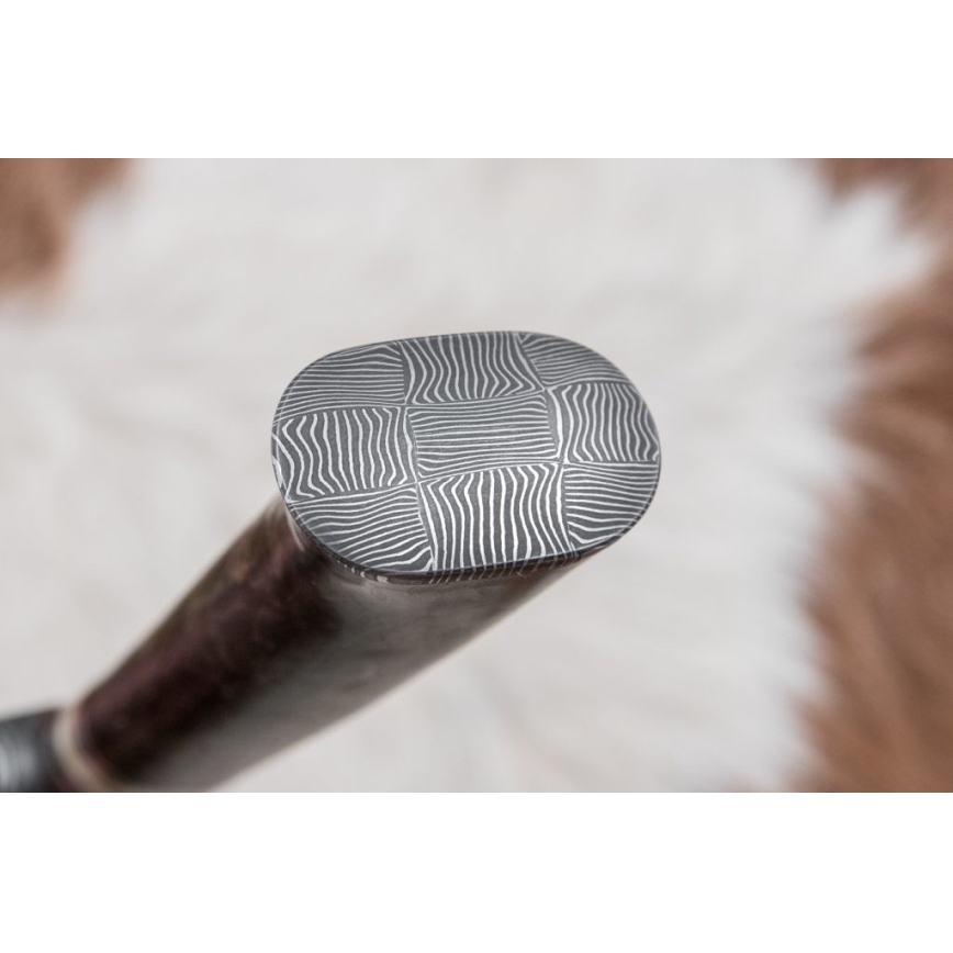 Couteau de chasse en acier de Damas 13,8 cm Bouleau/os de chameau
