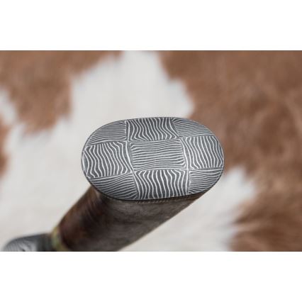 Couteau de chasse en acier de Damas 14,5 cm aulne/serpentinite