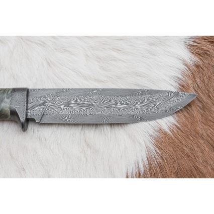 Couteau de chasse en acier de Damas 14 cm châtaignier