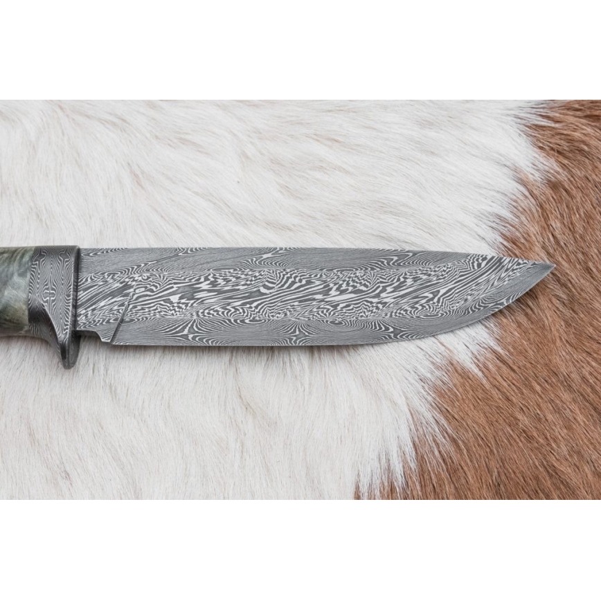 Couteau de chasse en acier de Damas 14 cm châtaignier