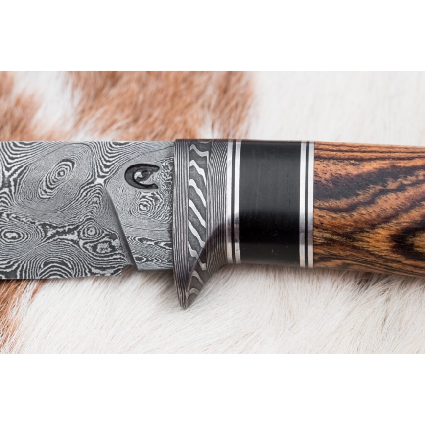 Couteau en acier de Damas unique 12 cm bocote/ébène