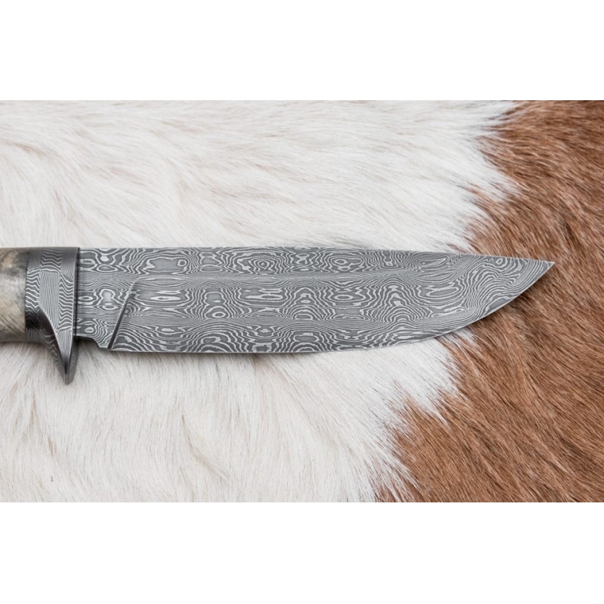 Couteau en acier de Damas unique 13 cm châtaignier