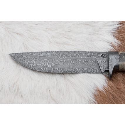 Couteau en acier de Damas unique 13 cm châtaignier