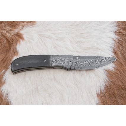 Couteau pliant unique en acier de Damas 8 cm os de mammouth