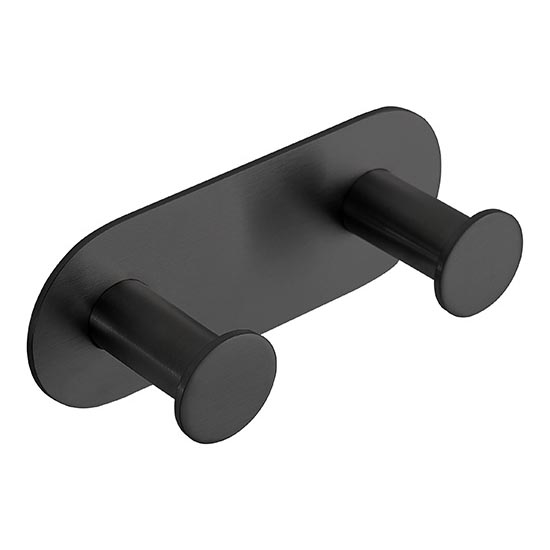 Crochet mural 11,5 x 4,5 cm inox/noir