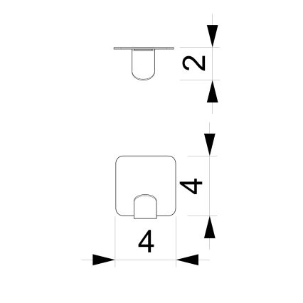 Crochet mural 4x4 cm blanc