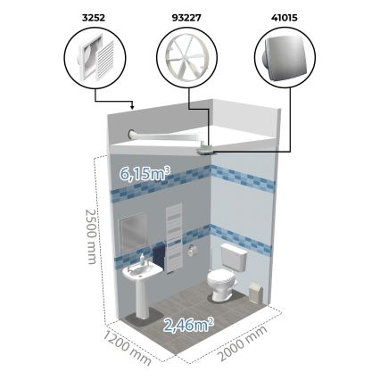 Dalap 41017 - Ventilateur axial avec minuterie et capteur d'humidité 100 BFAZW 16W/230V