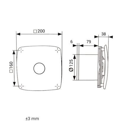 Dalap 41094zw - Ventilateur axial 125 ONYX ZW avec minuterie 16W/230V