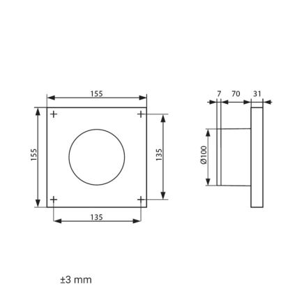 Dalap 41095 - Ventilateur axial 100 DARK 8,4W/230V