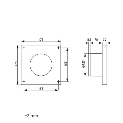 Dalap 41096ZW - Ventilateur axial temporisé 125 DARK ZW 10W/230V
