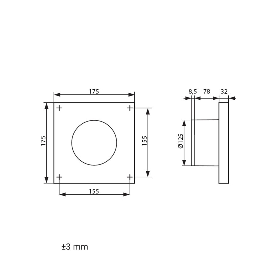 Dalap 41096ZW - Ventilateur axial temporisé 125 DARK ZW 10W/230V