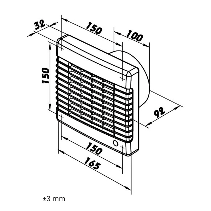 Dalap 41105 - Ventilateur axial avec volet automatique et minuterie 100 LVZ 12 18W/12V